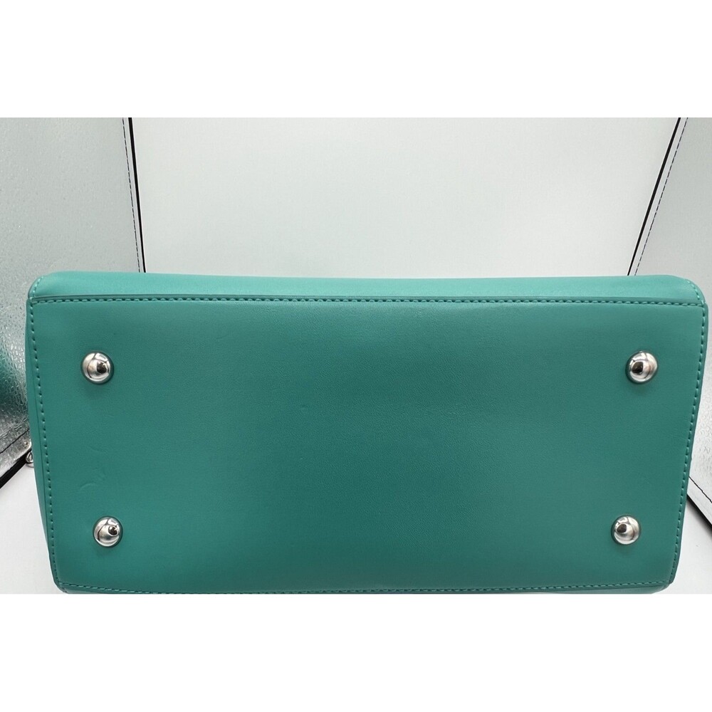 Vera Bradley Teal Convertible Satchel Purse, Faux Leather - Picture 14 of 16